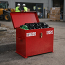 Heavy Duty Transbank Container – Red – Steel Construction – Industrial Use
