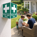 First Aid Box Projecting Sign – 150mm x 200mm – Rigid Plastic – Indoor/Outdoor Use