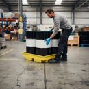 Heavy Duty Drum Spill Pallet for 4 Drums with Removable Grids