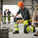 Professional Hi-Vis Trousers with Kneepad Pockets - Fluorescent Yellow/Navy