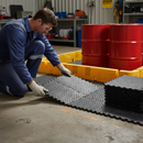 Premium Interlocking Tuff Base Tiles for Fuel and Chemical Spill Containment (150x150cm) (Pack of 9)