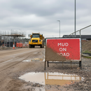 Premium Mud on Road Sign - Durable Zintec Metal, 1050x750mm, Engineer Grade Reflective Face