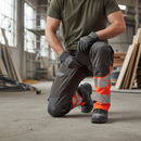Professional Safe Trousers with Kneepad Pockets - Dark Anthracite/Hi-Vis Red