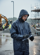 Premium Lightweight Nylon Jacket with Concealed Hood, Zip Front, and Drawcord for Enhanced Comfort and Utility