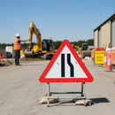 Professional Quick Fit Road Narrows Right Sign Face 750mm for Lane Restrictions - High-Quality Professional Grade for Industrial and Commercial App...