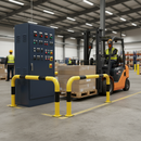 Premium 76mm Flex Hoop Warehouse Barrier Guard Rail with Flexible Foot for Impact Absorption and Easy Installation