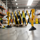 Premium Heavy Duty Expanding Barrier System - Portable Yellow/Black Design for Temporary Access Control