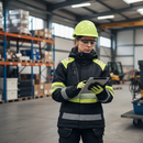 Premium Women's Winter Jacket - Hi-Vis Yellow, Waterproof with Detachable Hood and Quilted Lining for Comfort