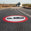 Professional Preformed Thermoplastic Road Markings for 'No Towed Caravans' - Easy Application, Non-Slip Design, and Fast Installation