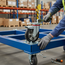 160mm Heavy Duty Braked Swivel Plate Castor with Elastic Tyre