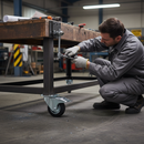 80mm Braked Swivel Plate Castor with Heavy Duty Rubber Tyre