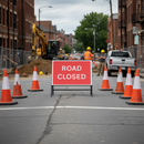 Premium Road Closed Sign - Heavy Duty Metal, Chapter 8 Compliant, 1050x750mm with Retroreflective Face
