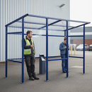 Premium Smoking Shelter with Flat Roof - Durable Design for Outdoor Use, Ideal for Public Areas and Workplaces