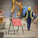 Premium Caution Trip Hazard Sign - 600x450mm Engineer Grade Reflective Face for Pedestrian Safety