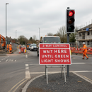 Premium 3-Way Control Temporary Traffic Sign 1050x750mm for Road Safety - High-Quality Professional Grade for Industrial and Commercial Applications
