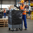 Premium Heavy Duty Bin Liners - Black, 21" x 34" x 46" - Box of 100 for Industrial Use