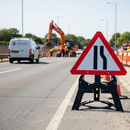 Professional Road Narrows Right Sign 750mm - High-Visibility Reflective Face for Enhanced Driver Direction