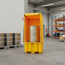 Heavy Duty Drum Spill Pallet with Framed Cover for 1-4 Drums