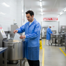 Professional Non-Woven Coat with Velcro Fastening in Blue - Case of 50 for Durable Protection