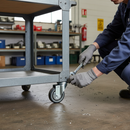 100mm Heavy Duty Braked Swivel Bolt Hole Castor Grey TPR