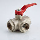 1in BSP Female 3-Way T Port Ball Valve, 25 Bar (view 2)