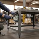 50mm Braked Swivel Plate Castor with Twin Wheels for Heavy Duty Use