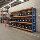 3x Heavy Duty Shelving Units - 1800mm High with 12x 37L Storage Boxes