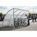 Premium 8 Bike Cycle Shelter with Slimline Design and Galvanized Steel Frame for Outdoor Use