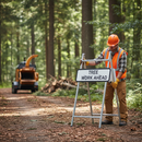 Premium Tree Cutting Sign for Road Safety - Quick Fit Plate Designed for Hazard Warnings