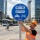Premium Post Mount Sign for Tram, Bus, Bike and Motorbike Access with Customizable Options