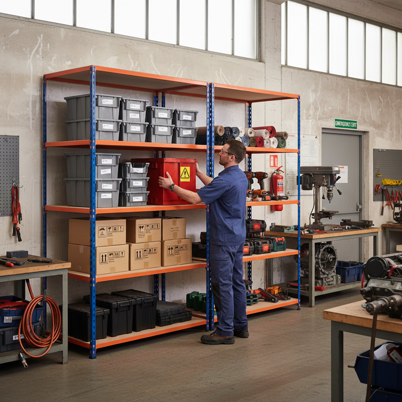 Heavy Duty Industrial Shelving - 3050mm High - 340kg Capacity - Chipboard Shelves