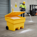 Premium 100L Grit Bin - Durable, Stackable, Yellow with Forklift Slots for Easy Transport