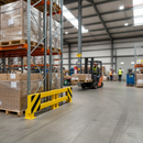 Premium Adjustable Racking End Frame Protector for Pallet Racking - Heavy Duty Steel with Yellow Powder-Coated Finish