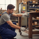 100mm Fixed Plate Castor with Red Polyurethane Wheels and Nylon Centre