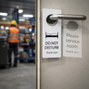 Double Sided Door Hanger – 80mm x 205mm – Matt Rigid PVC – Hotel Use