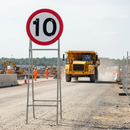 Premium Quick Fit Temporary Sign Face 670mm for 10mph Speed Limit in Construction Zones