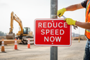 Premium REDUCE SPEED NOW Warning Sign for Traffic Safety at Junctions - High-Quality Professional Grade for Industrial and Commercial Applications