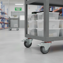 80mm Braked Swivel Plate Castor with Ant-Static Grey Non-Marking Tyre