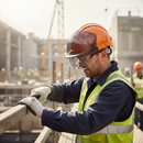 Premium Vented Safety Helmet with Wheel Ratchet Adjustment - Orange/Smoke