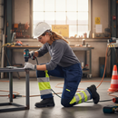 Premium Hi-Vis Women's Trousers with Stretch Panels and Knee Pad Pockets for Industrial Use