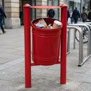 40 Litre Hooded Steel Litter Bin with Tipping Frame