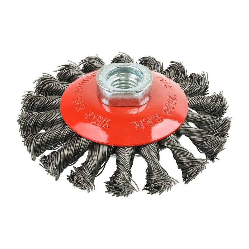 Angle Grinder Bevel Brush - Twisted Knot Steel Wire - 100mm