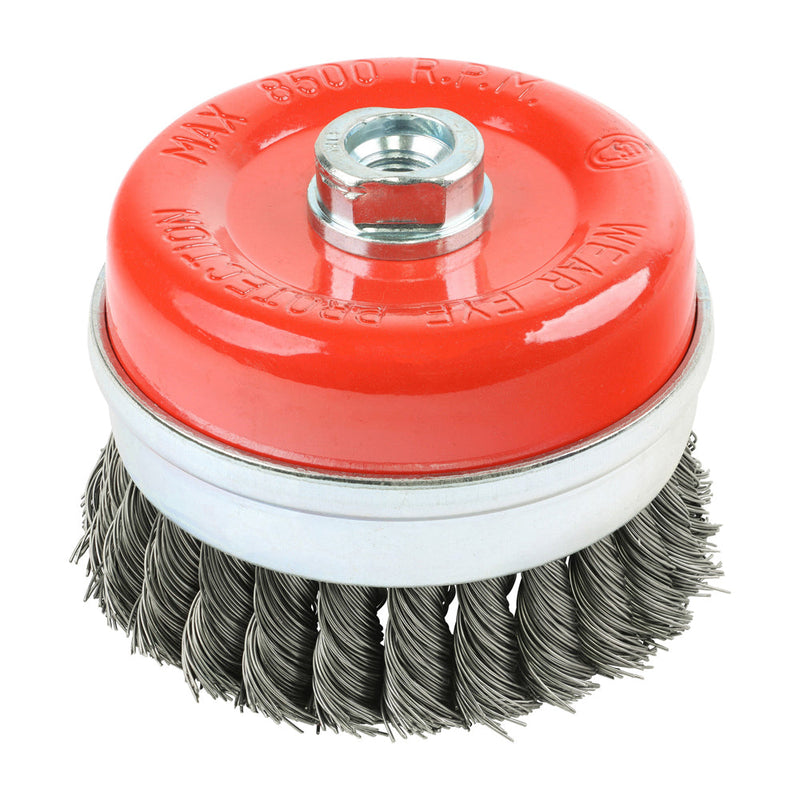 Angle Grinder Cup Brush - Twisted Knot Steel Wire - 100mm