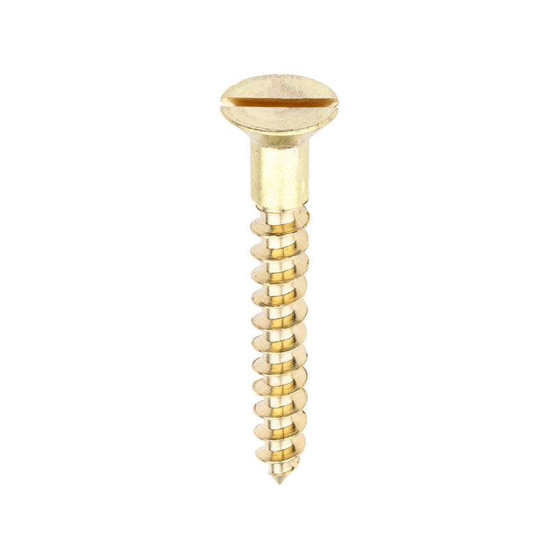 Solid Brass Timber Screws - SLOT - Countersunk - 10 x 1 1/2