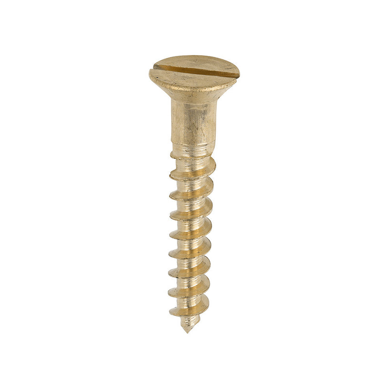 Solid Brass Timber Screws - SLOT - Countersunk - 10 x 1 1/4