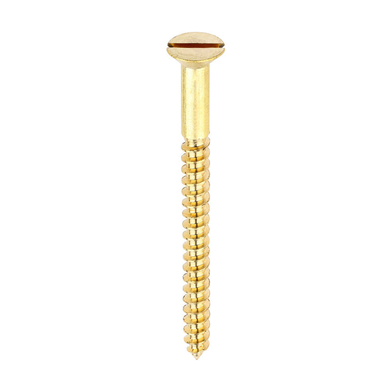 Solid Brass Timber Screws - SLOT - Countersunk - 10 x 2 1/2
