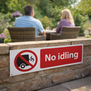 No Idling Safety Signs – 600mm x 200mm – Rigid Plastic – Indoor & Outdoor