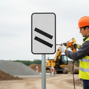Premium Countdown Marker 200 Yards Post Mounted Sign with Color Options for Traffic Guidance