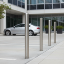 Premium Semi-Domed Top Stainless Steel Bollard 1000mm - Heavy Duty Landscape Security Barrier