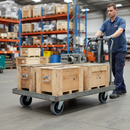 200mm Heavy Duty Swivel Plate Castor with Grey Nylon Tyre